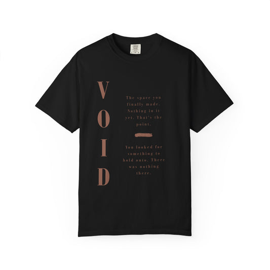 VOID - Comfort Colors — Minimalist Vertical Text Tee