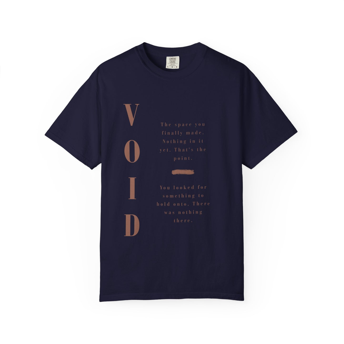 VOID - Comfort Colors — Minimalist Vertical Text Tee