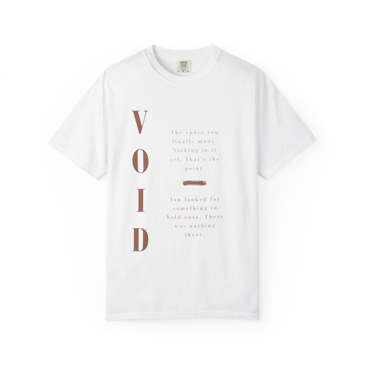 VOID - Comfort Colors — Minimalist Vertical Text Tee