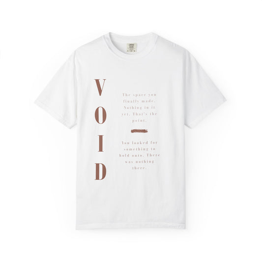 VOID - Comfort Colors — Minimalist Vertical Text Tee