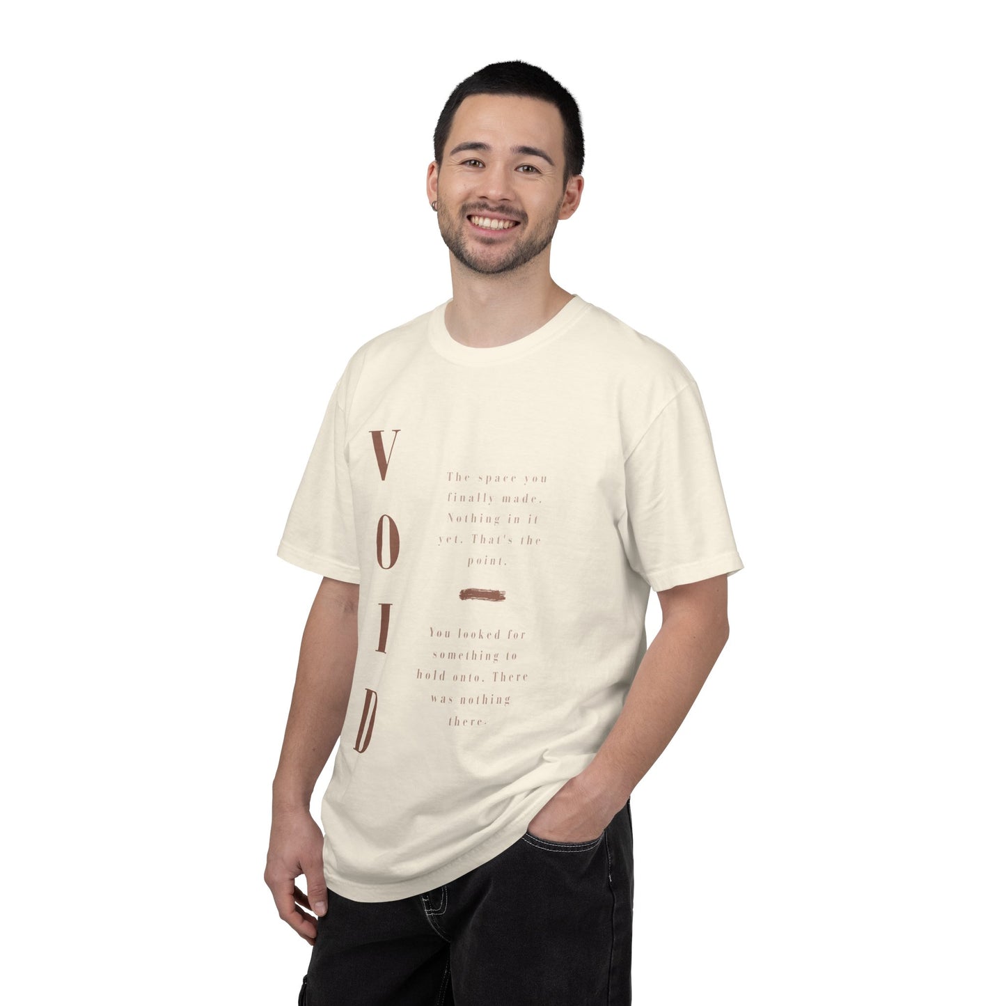 VOID - Comfort Colors — Minimalist Vertical Text Tee