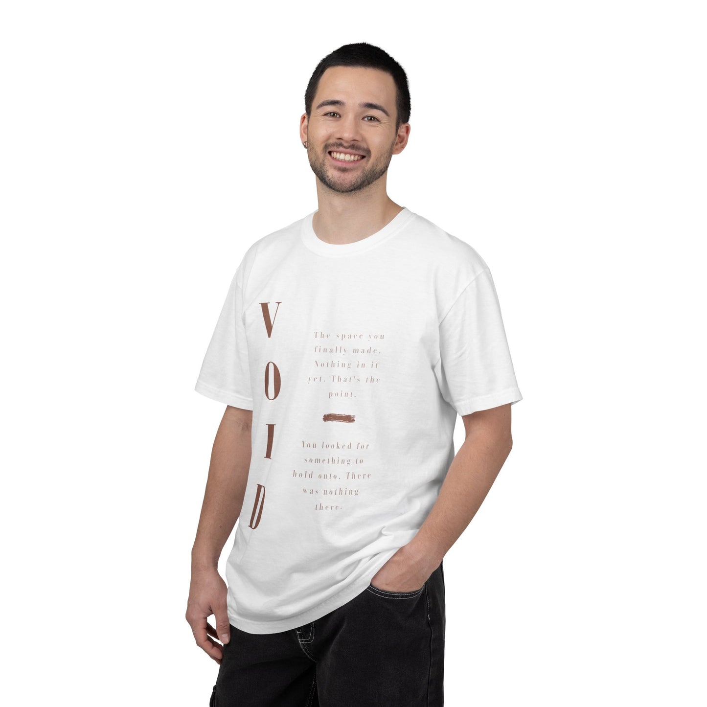 VOID - Comfort Colors — Minimalist Vertical Text Tee