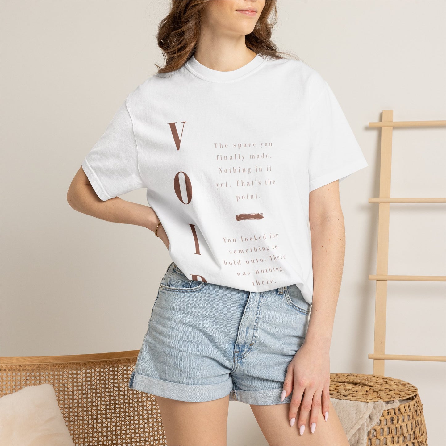 VOID - Comfort Colors — Minimalist Vertical Text Tee