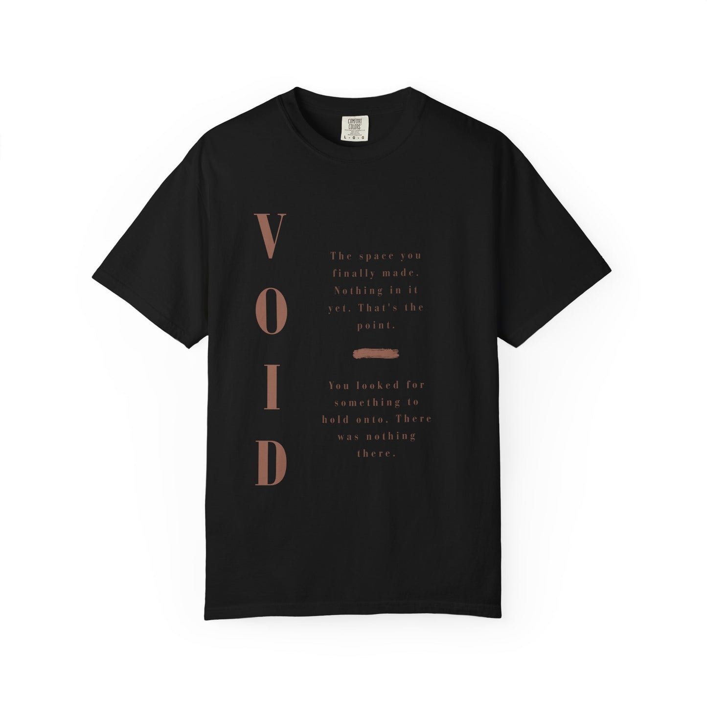 VOID - Comfort Colors — Minimalist Vertical Text Tee