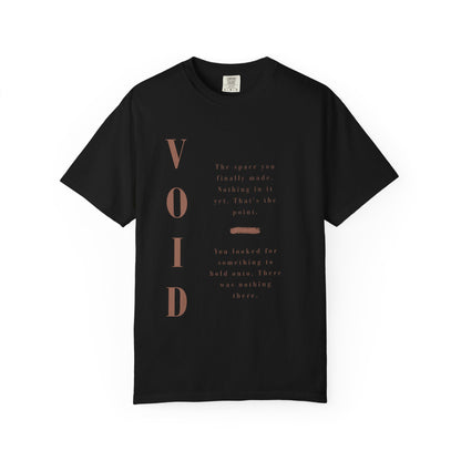 VOID - Comfort Colors — Minimalist Vertical Text Tee