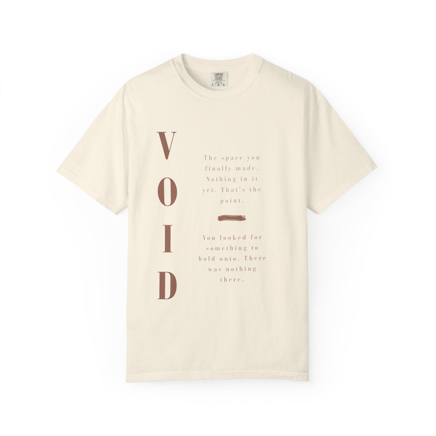 VOID - Comfort Colors — Minimalist Vertical Text Tee