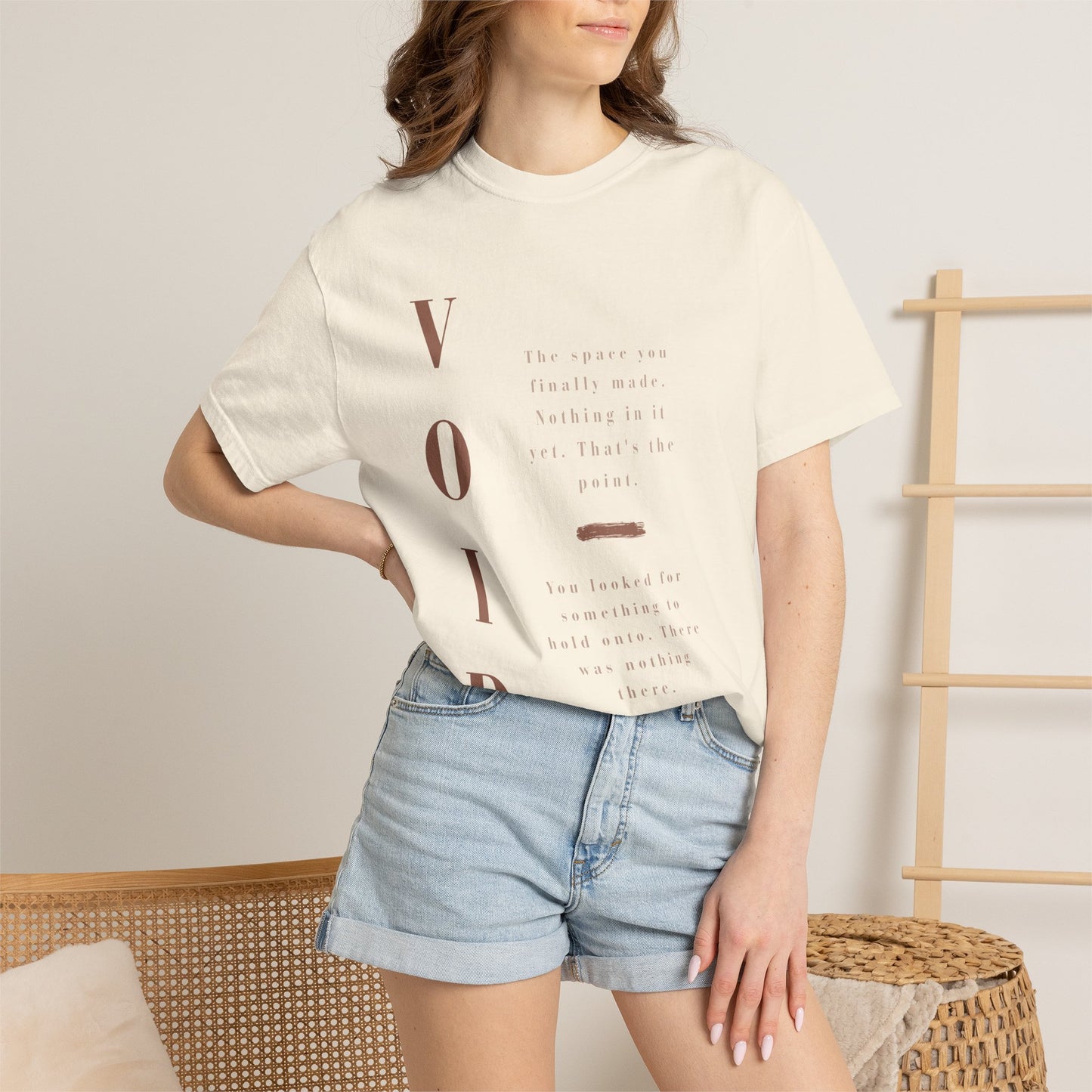 VOID - Comfort Colors — Minimalist Vertical Text Tee
